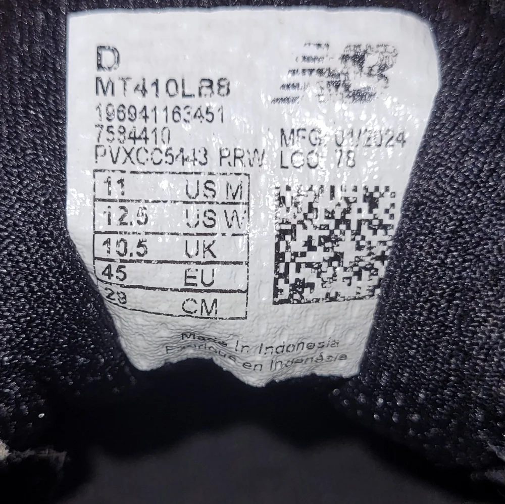 New Balance Men's Size 11 T410 Gray and Black Athletic Shoes - Picture 9 of 11